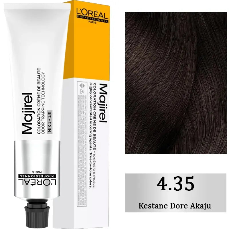L'Oreal Professionnel Majirel Hair Color 4.35 Chestnut Gold Mahogany 60ml