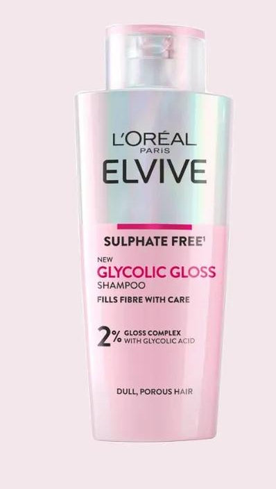 Loreal Elseve Glycolic Gloss Sulfate-Free Shampoo: Achieve Mirror-Like Shine &amp; Gentle Cleansing With Glycolic Acid for Hair Strength
