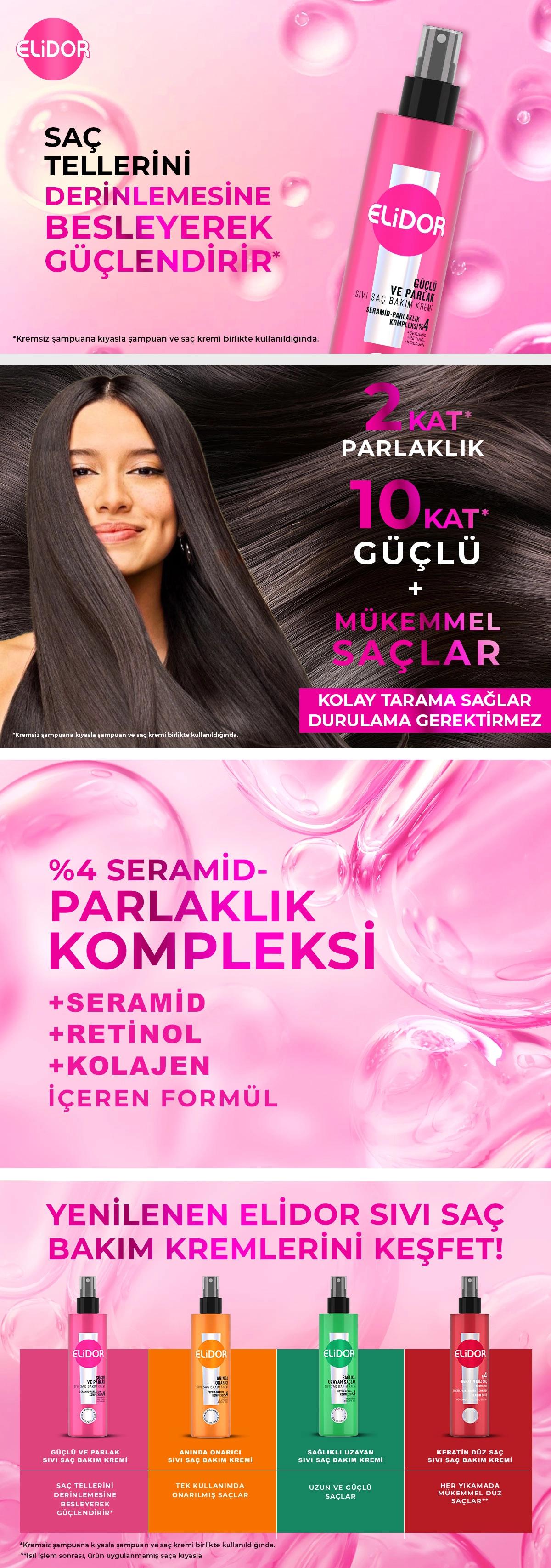 Elidor Strong &amp; Shiny Liquid Conditioner for Dull Hair 200 ml