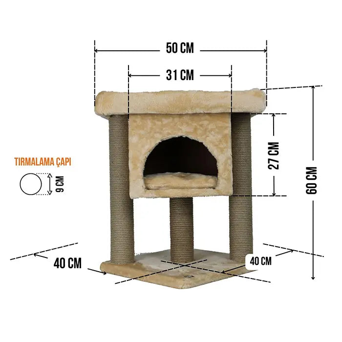 Lotus Pet Design Izmir Honey Cat Scratcher Post 1 Unit