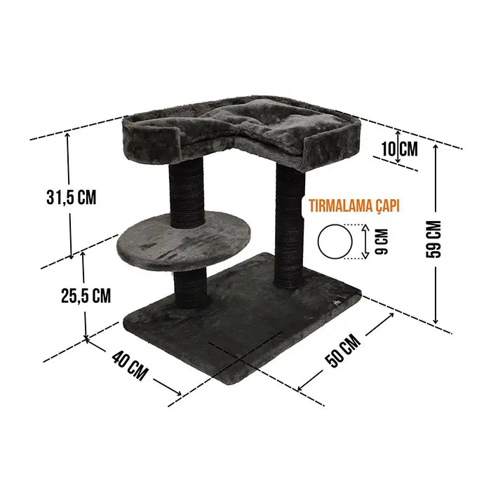 Lotus Pet Design Padua Brown Cat Scratcher Post