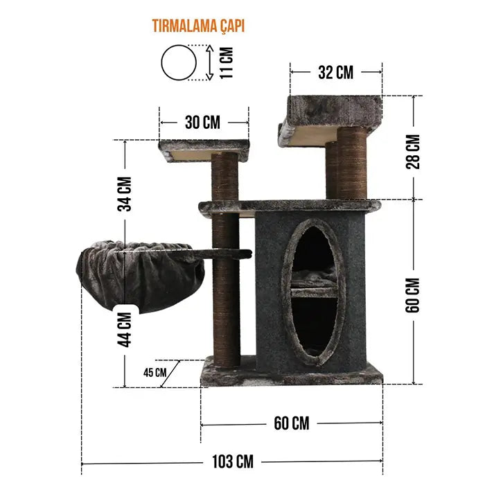Lotus Pet Design Alanya Honey Cat Scratcher Post