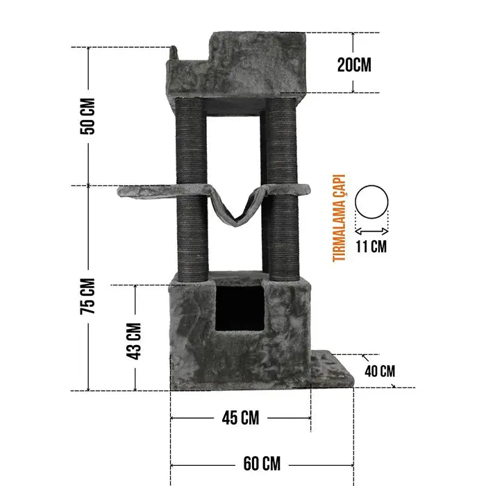 Lotus Pet Design Cape Town Gray Cat Scratcher Post