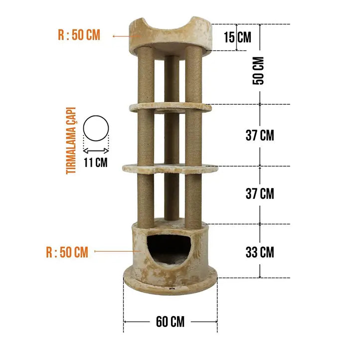 Lotus Pet Design Dubai Honey Colored Cat Scratcher Post