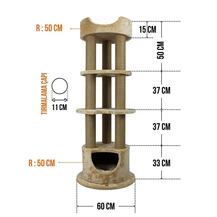 Lotus Pet Design Dubai Brown Cat Scratcher for Play 1 pc