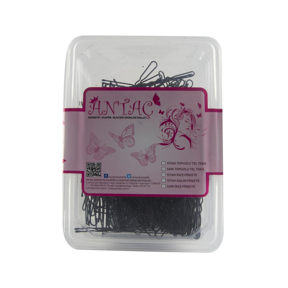 Antaç Thick Black Hair Bobby Pin with Knob - Stylish Hair Accessory for Long Hair - Hair Accessories