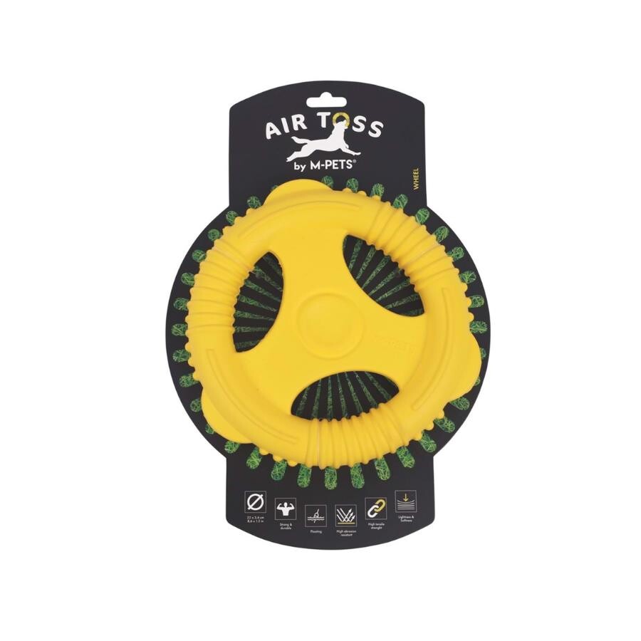 M-Pets Air Toss Wheel Floating Dog Toy Yellow 22cm