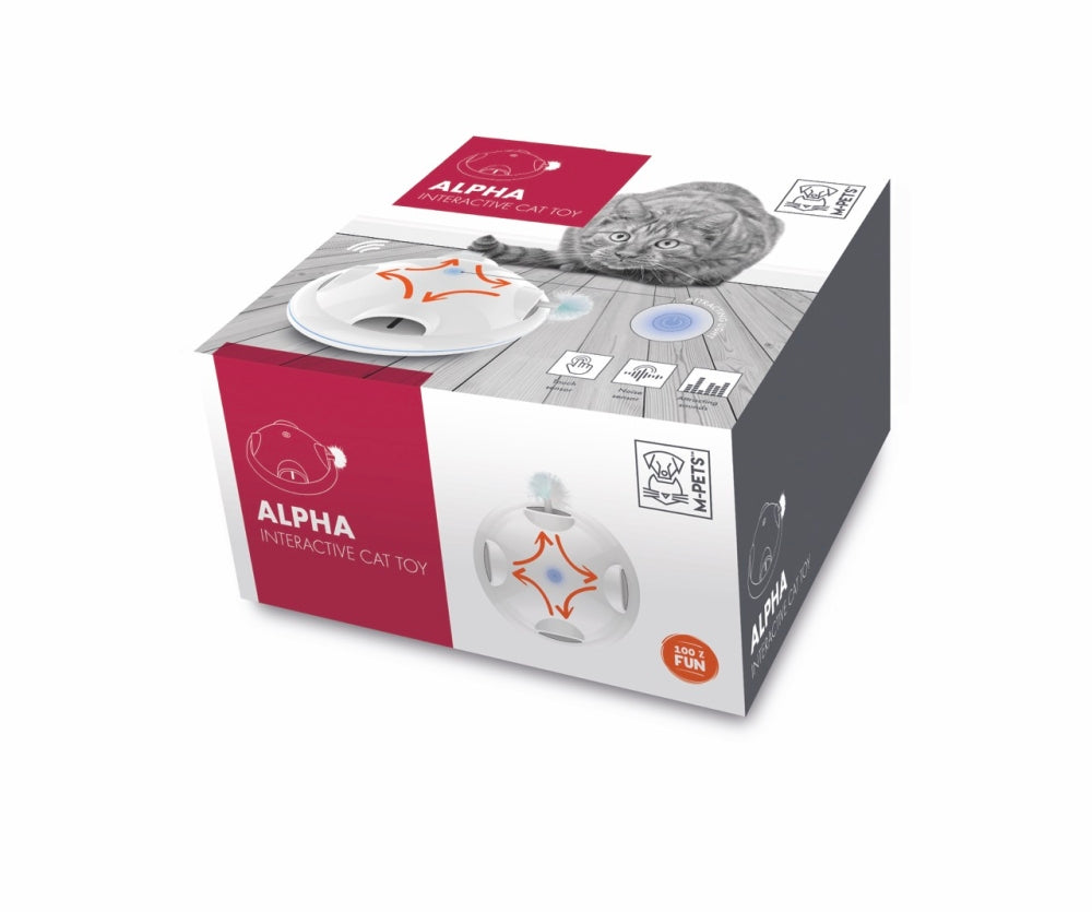 M-Pets Alpha Interactive White Cat Toy with Motion Sensors