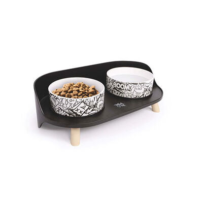 M-Pets Altitude Urban Style Elevated Pet Bowl Set 450 ml