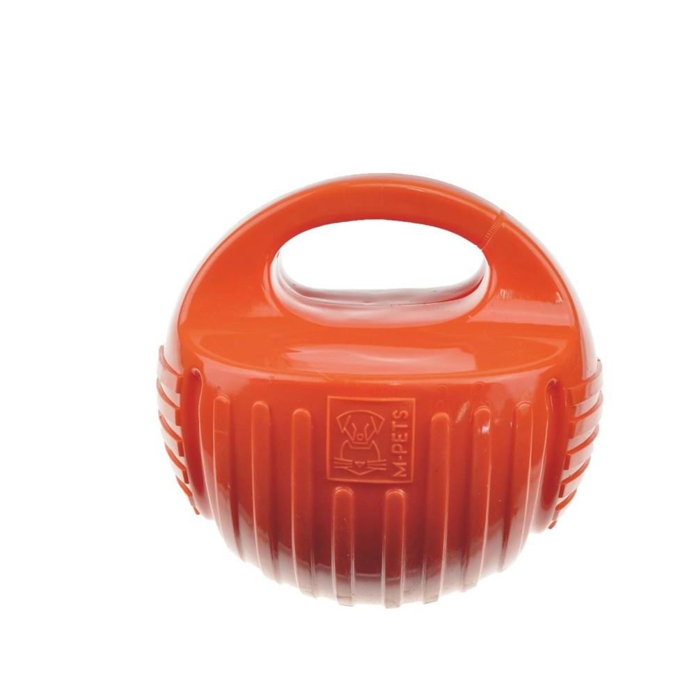 M-Pets Arco Ball Durable Rubber Squeaky Dog Toy Large Orange