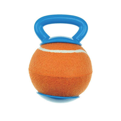 M-Pets Baggy Tennis Ball Dog Toy with Handle Orange 20.8cm