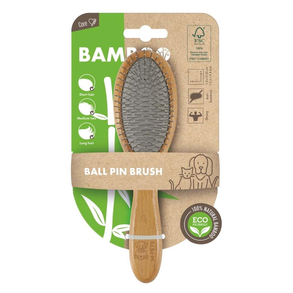 M-Pets Bamboo Single-Sided Grooming Brush for Pets 22 cm