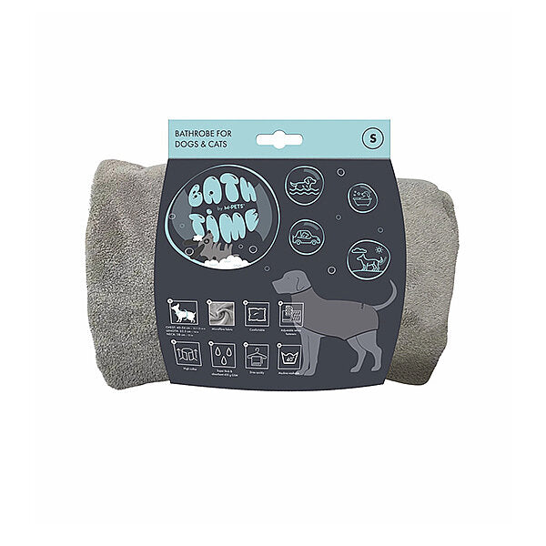 M-Pets Bath Time Dog Bathrobe Absorbent Microfiber Size S