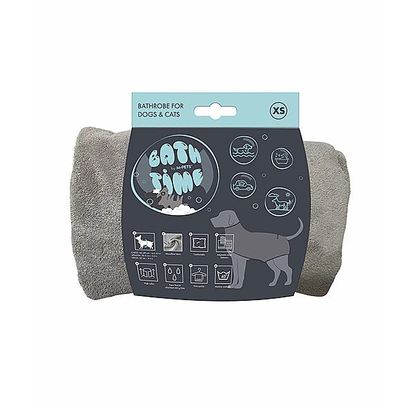 M-Pets Bath Time Dog Bathrobe Absorbent Microfiber XS