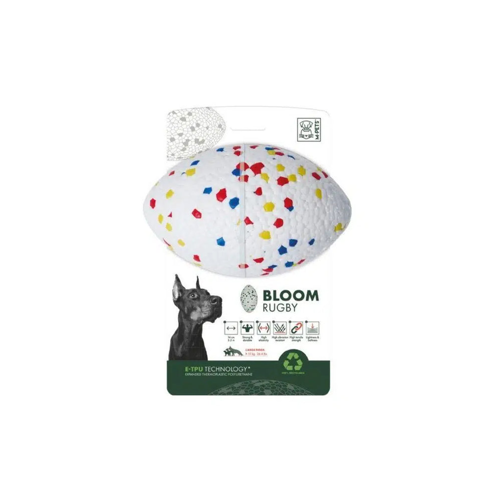 M-Pets Bloom Rugby Durable Dog Toy with E-TPU Technology