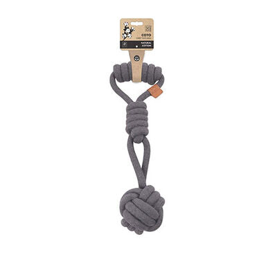 M-Pets COTO Tug Ball Braided Rope Dog Toy Grey 36cm