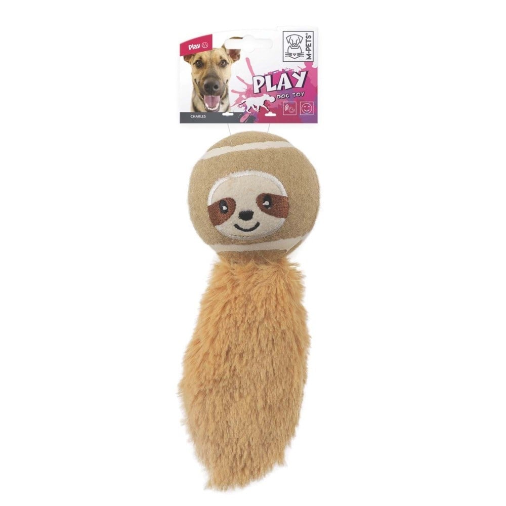 M-Pets Charles Raccoon Plush Dog Toy Soft Beige 18x11x6.5 cm