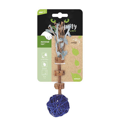 M-Pets Charmy Amulet Blue Matatabi Cat Toy with Catnip 18 cm