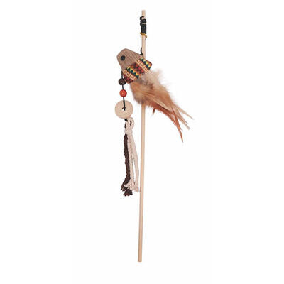 M-Pets Charmy Catnip and Sardine Wand Cat Toy Brown 17x6x3 cm