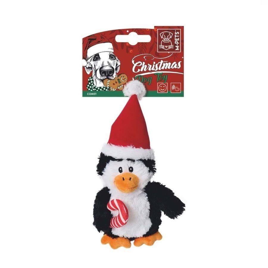 M-Pets Christmas Comet Plush Penguin Squeaky Dog Toy 20 cm