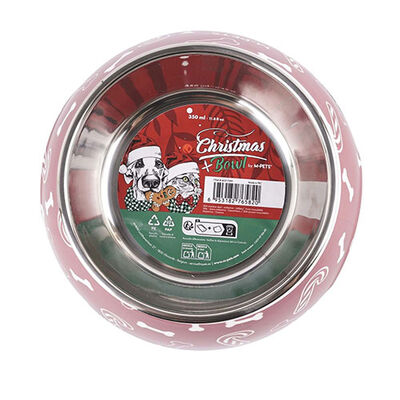 M-Pets Christmas Melamine and Metal Pet Bowl 350 ml