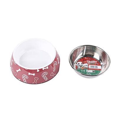 M-Pets Christmas Melamine and Metal Pet Bowl 350 ml
