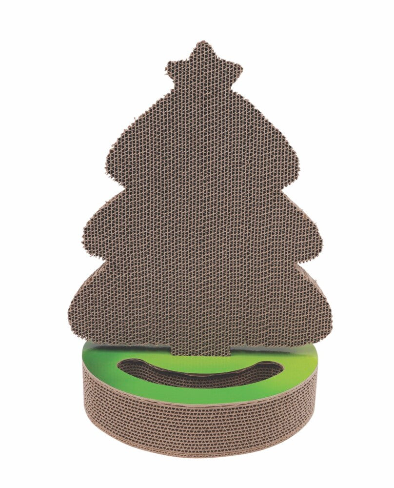 M-Pets Christmas Noel Tree Cat Scratcher Cardboard Toy (Green)