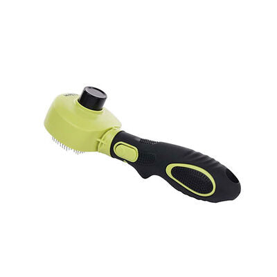 M-Pets Click & Groom Massage Brush for Cats & Dogs Small