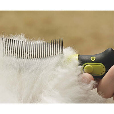 M-Pets Click & Groom Curved Pet Brush for Cats and Dogs Large