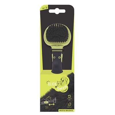 M-Pets Click & Groom Soft Bristle Pet Brush for Cats & Dogs Small