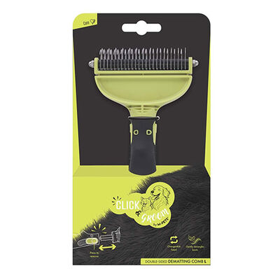 M-Pets Click & Groom Large Dematting Brush for Cats and Dogs 13x7x7cm