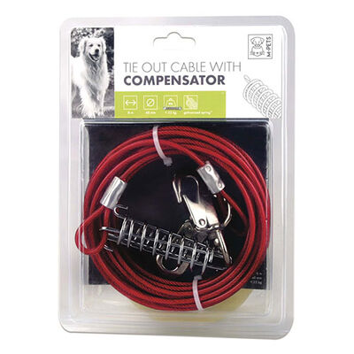 M-Pets Steel Dog Tie-Out Cable with Shock Absorber 8m