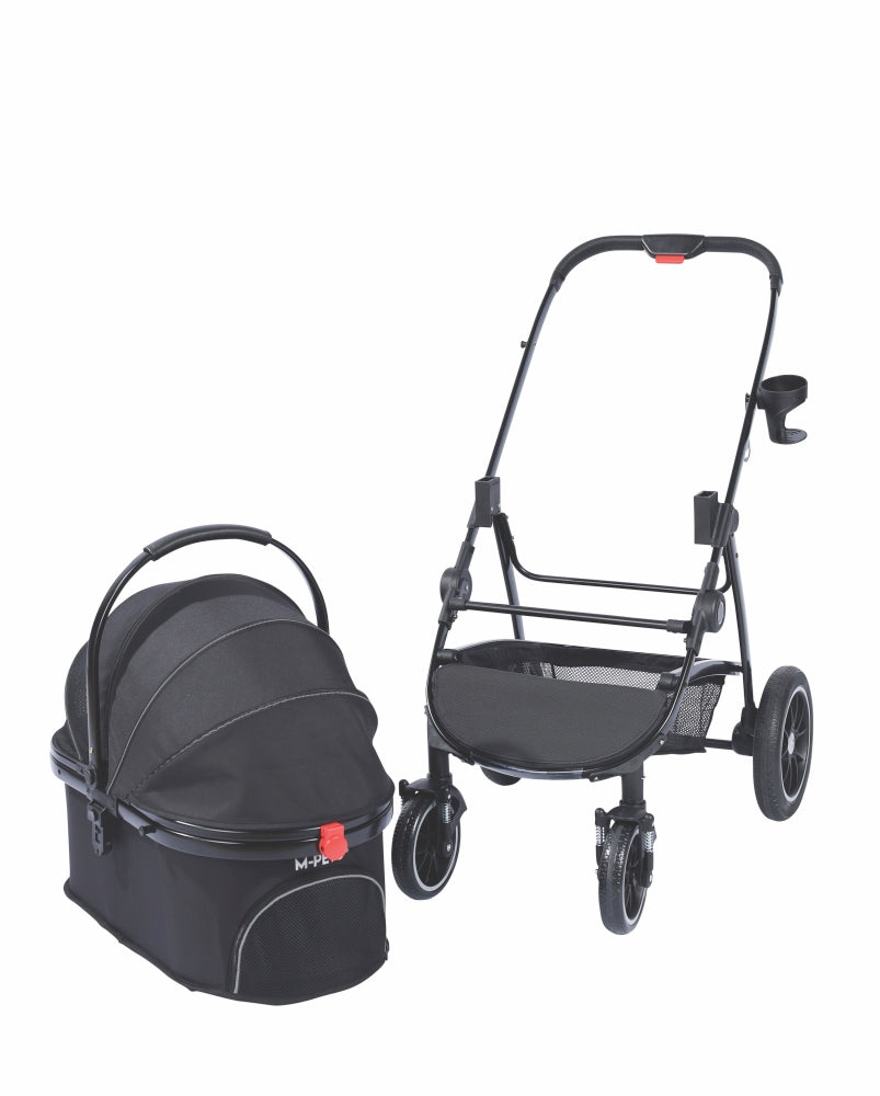 M-Pets Conquest Pet Stroller with Removable Carrier 71x57.5x101cm
