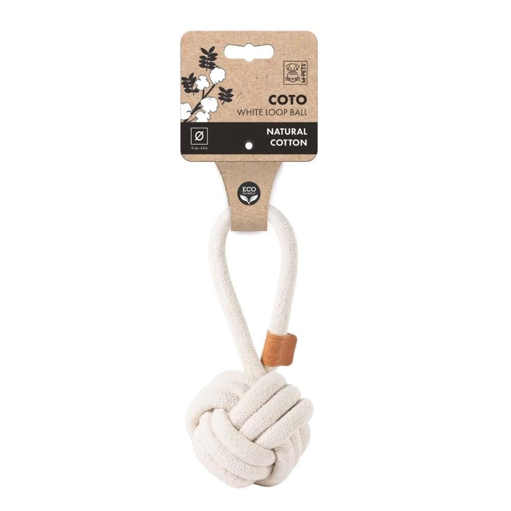 M-Pets Coto Cotton Rope Ball Dog Toy for Fetch & Tug 11 cm