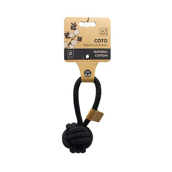 M-Pets Coto Braided Ball Dog Toy with Handle 6.5 cm Black