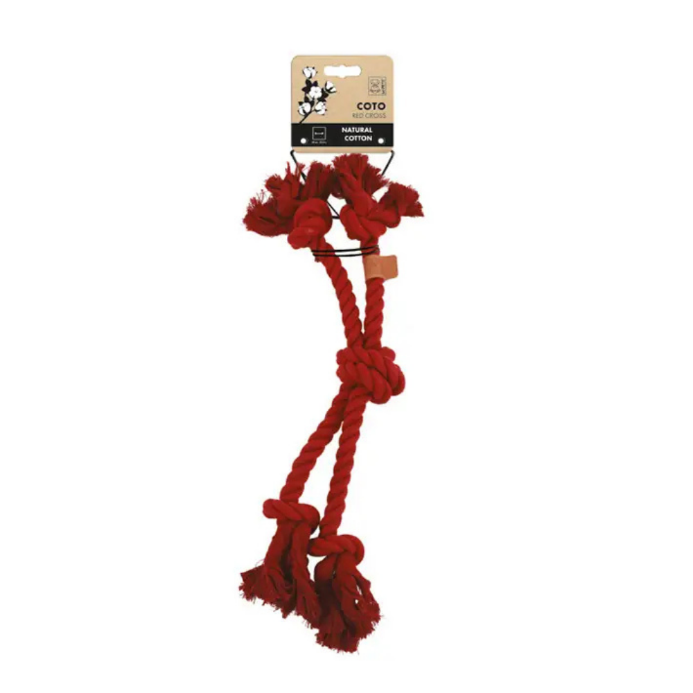 M-Pets Coto Cross Braided Cotton Dog Tug Toy Red 60 cm