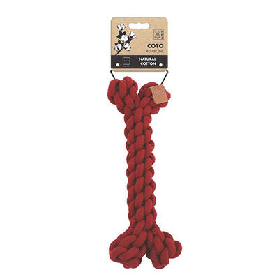 M-Pets Coto Red Braided Cotton Bone Dog Toy 30 cm