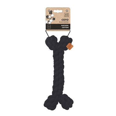 M-Pets Coto Braided Bone Dog Toy Durable Cotton Rope Black 30cm