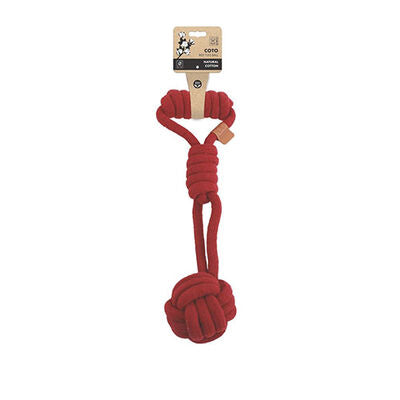 M-Pets Coto Red Tug Ball Braided Cotton Dog Toy 36cm