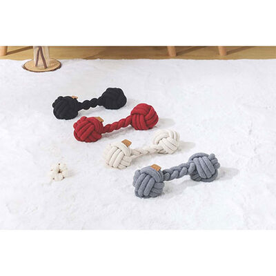 M-Pets Coto Duo Ball Braided Cotton Dog Toy Black 28 cm