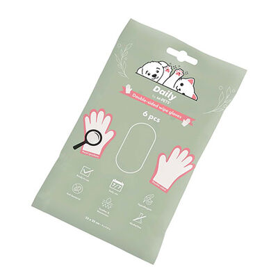 M-Pets Daily Double-Sided Pet Cleaning Gloves 6-Pack 23x25cm