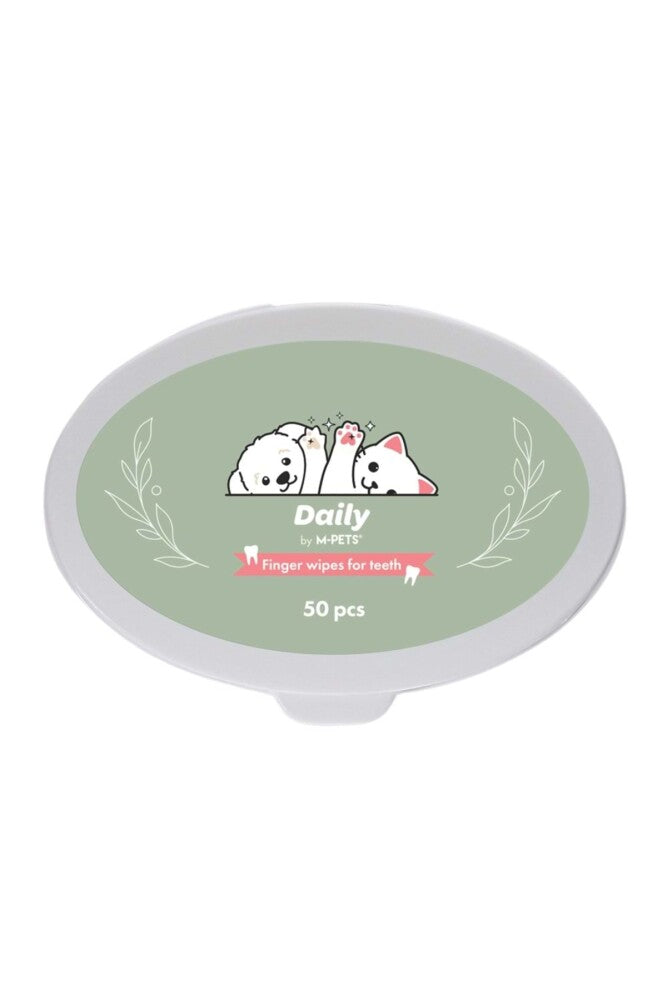 M-Pets Daily Pet Dental Cleaning Finger Pads for Cats & Dogs 50ct
