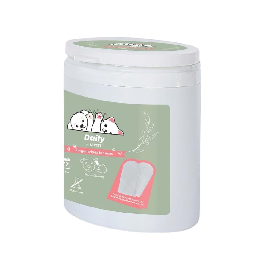M-Pets Daily Ear Cleaning Finger Pads for Cats & Dogs 50 Count