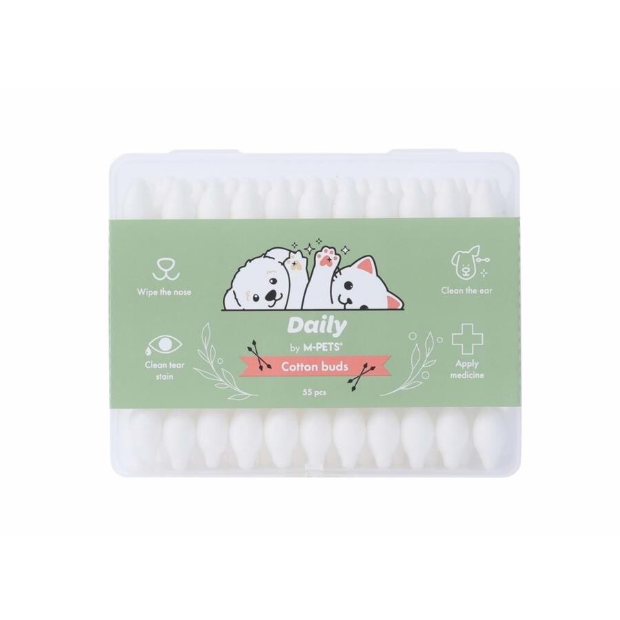 M-Pets Daily Ear Nose and Tear Cleaning Cotton Swabs 55 Count