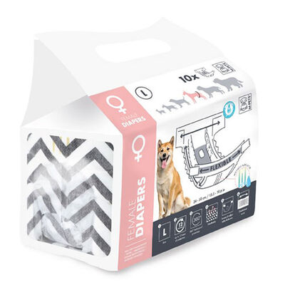 M-Pets Female Dog Diapers Leak-Proof Comfort Large 10 Count