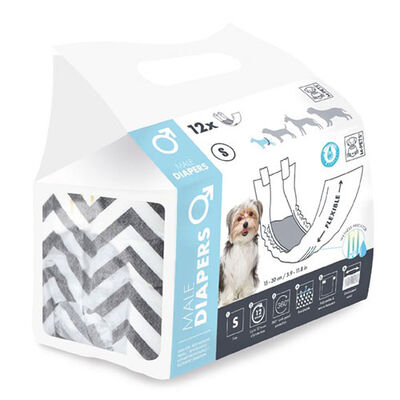 M-Pets Male Dog Diapers Leak-Proof Comfort Small 12 Count