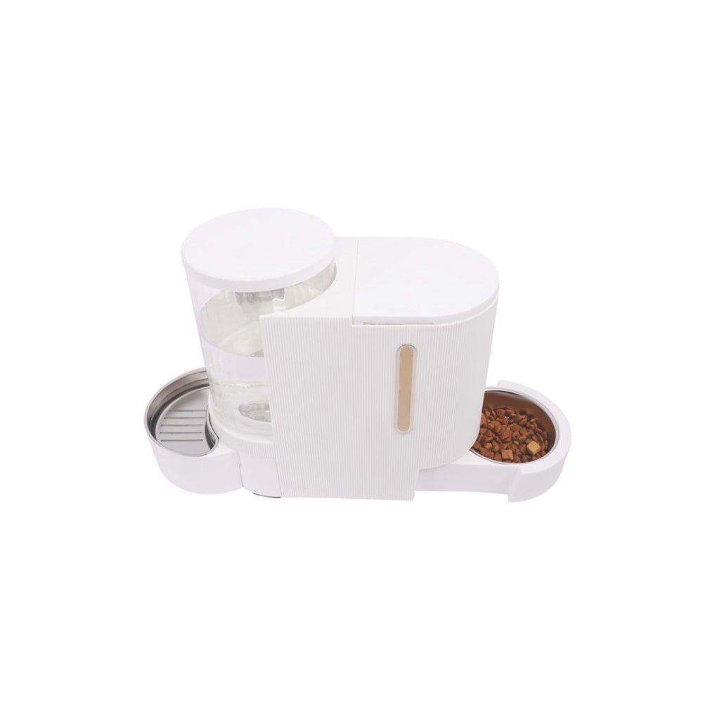 M-Pets Duplo 2-in-1 Pet Food and Water Dispenser 6L White
