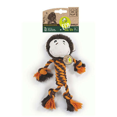 M-Pets Eco Shelly Plush Monkey Dog Toy with Recycled Fibers 33cm