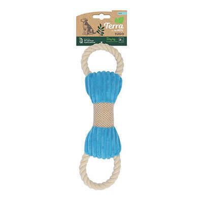 M-Pets Eco Tugo Blue Plush Bone Dog Toy with Squeaker 33cm