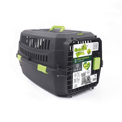 M-Pets Eco Viaggio IATA Pet Carrier for Cats & Dogs, Black 58.4x38.7x33 cm